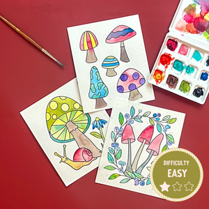 Mushroom Forest Watercolor Painting Kit - (Mini)
