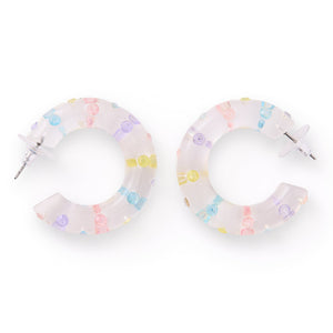 Pastel Confetti Hoop Earrings