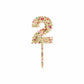 Gold Confetti Number Cake Toppers: 0-9