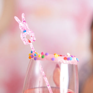 Confetti Bunny Acrylic Drink Stirrers (4 ct)
