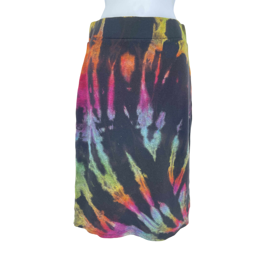 Rainbow Tie Dye Reverse Pencil Skirt