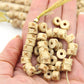 Natural Tan Carved Tribal Tube Bone Beads: 9x5mm, 39 pieces
