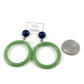 Navy & Sage Green Go Go Hoop Donut Drop Earrings