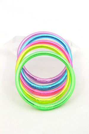 Neon Party Set Thai Buddhist Temple Bracelets, Mantra Bangle, Thick, Sizes Available