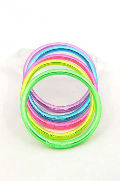 Neon Party Set Thai Buddhist Temple Bracelets, Mantra Bangle, Thick, Sizes Available