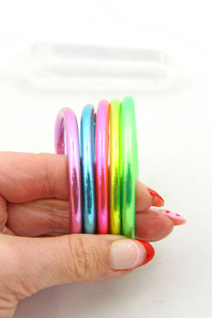 Neon Party Set Thai Buddhist Temple Bracelets, Mantra Bangle, Thick, Sizes Available