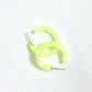Neon Yellow Frosted Small Classic Hoop Earrings