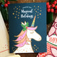 Magical Unicorn Custom Folded Paper Holiday Card