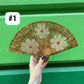 One of a Kind Hand Painted Marbled Wooden Fans - 15 Styles
