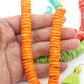 Speckled Bright Bone Beads, Spacer Beads, 12x2.5mm, 65 beads