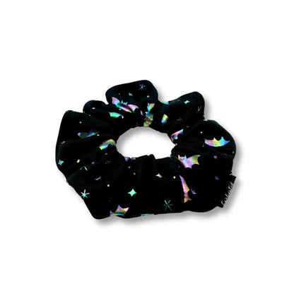 Mini Holographic Bats Halloween Scrunchie
