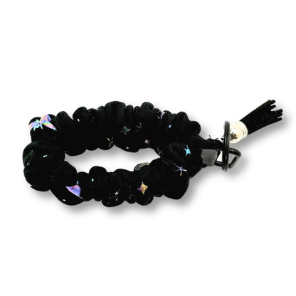 Holographic Bats Scrunchie Wristlet
