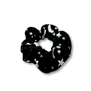 Mini Holographic Moon and Star Halloween Scrunchie