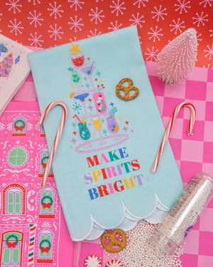 Make Spirits Bright Holiday Cotton Tea Towel