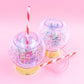 Holiday Village Snow Globe Novelty Sipper (Christmas Cup - set of 1, 6, or 12)