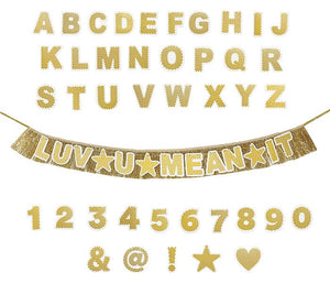Customizable Gold Fringe Reusable Party Banner