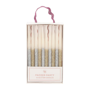 Metallic Glitter Birthday Candles (set of 10)