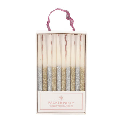 Metallic Glitter Birthday Candles (set of 10)