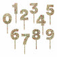 Gold Confetti Number Cake Toppers: 0-9