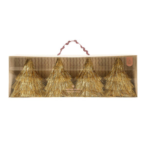 Mini Gold Fringe Party Hats (set of 4)