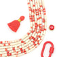 Peppermint Valentine: Bone Spacer Beads, 5x4mm White & Red Heishi Discs