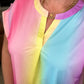 Lizzy Cap Sleeve Top in Ombre Rainbow