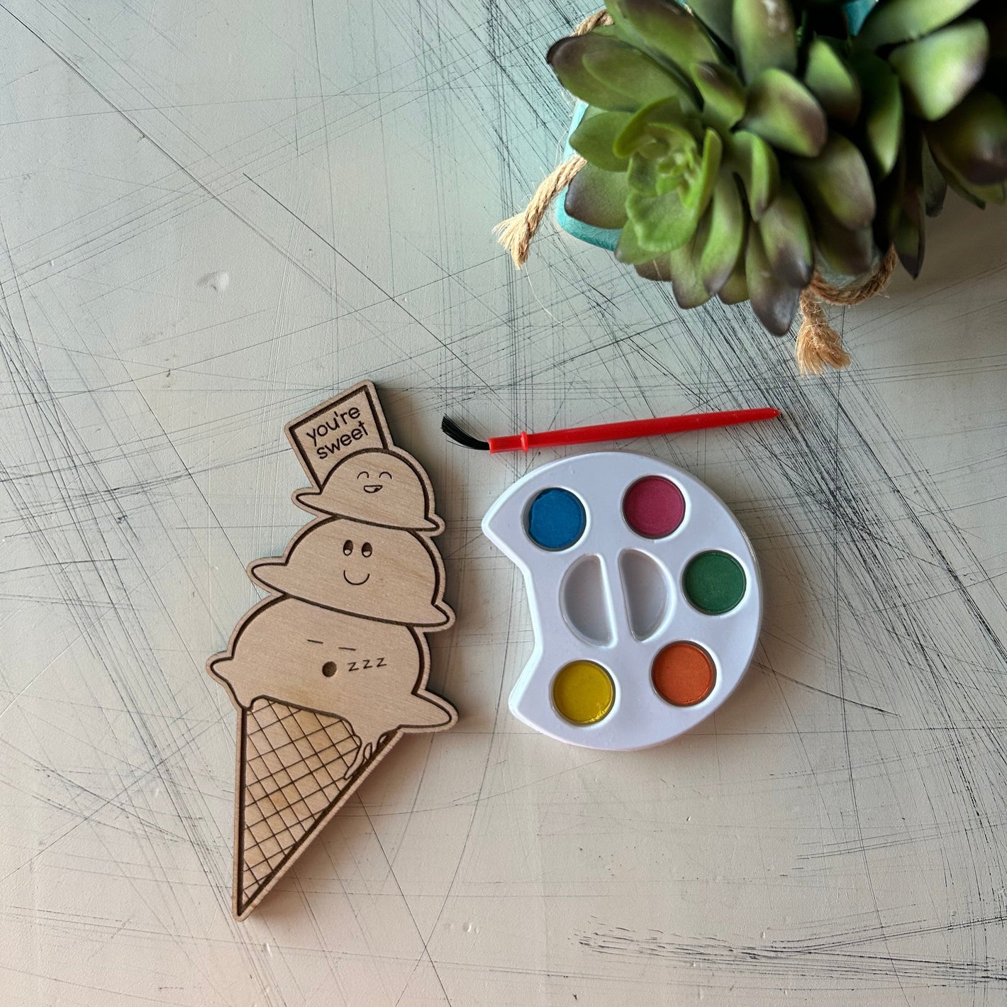 Ice Cream Cone Watercolor Craft Kit
