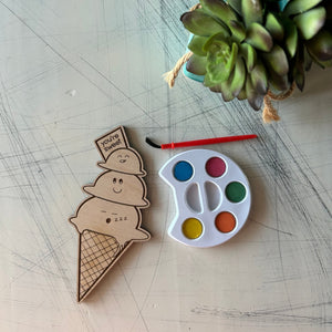 Ice Cream Cone Watercolor Craft Kit