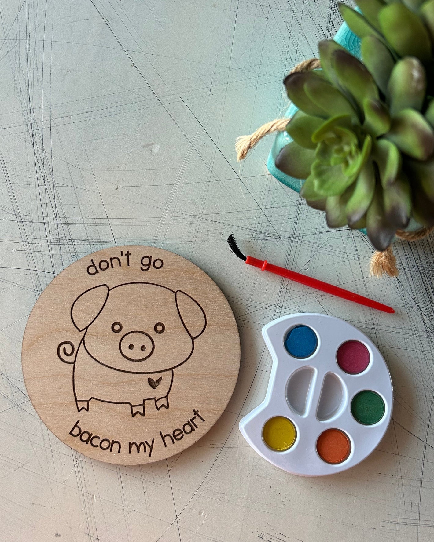Don't Go Bacon My Heart Watercolor Craft Kit