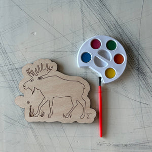 Moose Watercolor Craft Kit