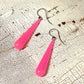 Neon Pink Opal Long Teardrop lucite statement earrings