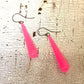 Neon Pink Opal Long Teardrop lucite statement earrings
