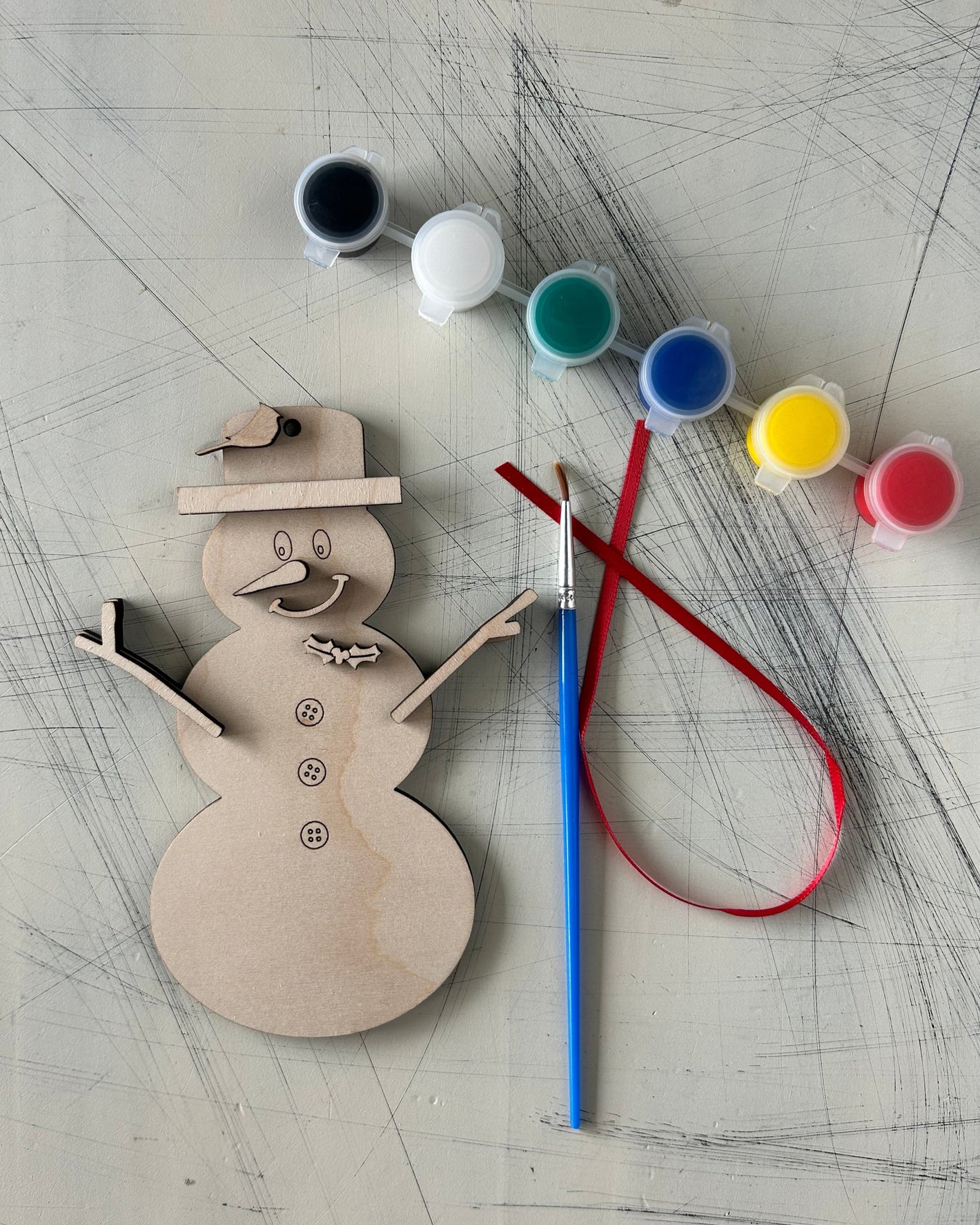 Build Your Own Snowman Ornament Paint Kit