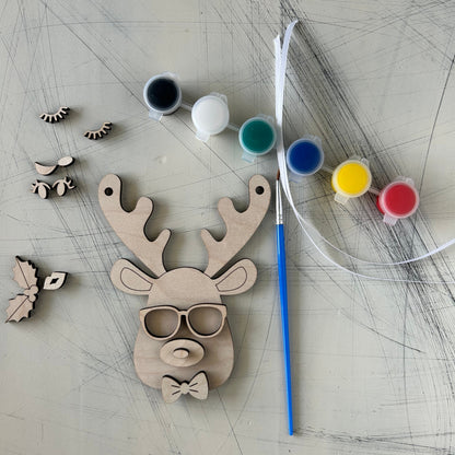 Build Your Own Reindeer Ornament Paint Kit