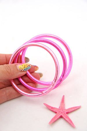 Pink Set Thai Buddhist Temple Bracelets, Mantra Bangle, Thick, Sizes Available