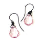 Light Pink Faceted Briolette Teardrop Drop Earrings