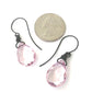 Light Pink Faceted Briolette Teardrop Drop Earrings