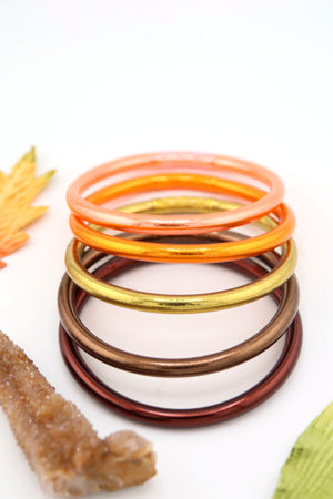 Pumpkin Spice Latte Thai Buddhist Temple Bracelets, Mantra Bangle, Thick, Sizes Available