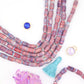 Bone Beads: Purple Aurora Barrel Carved Tube Beads, 8x12mm