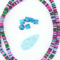 8mm Purple, Green Multi Color Natural Heishi Spacer Beads, Long Necklace