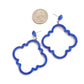 Sapphire Blue Marbled Quatrefoil Earrings