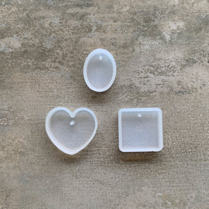 Square Oval Heart Silicone Molds 3pc