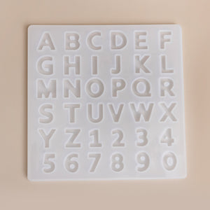 Modern Sans Serif Alphabet Silicone Mold Small Initials and Numbers