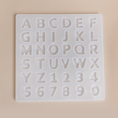 Modern Sans Serif Alphabet Silicone Mold Small Initials and Numbers