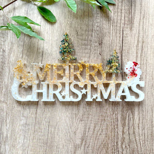 MERRY CHRISTMAS Sign Silicone Mold