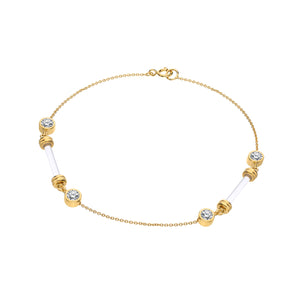 Ultra Dainty Bar and CZ Lucite Bracelet
