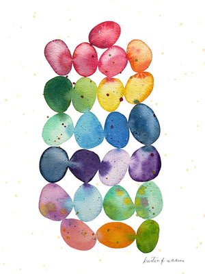Rainbow Beach Stones I  Fine Art Print