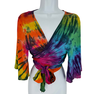 Rainbow Tie Dye Crop Cardigan