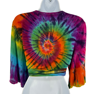 Rainbow Tie Dye Crop Cardigan