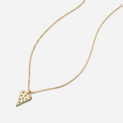 Rainbow Gemstone Heart Necklace